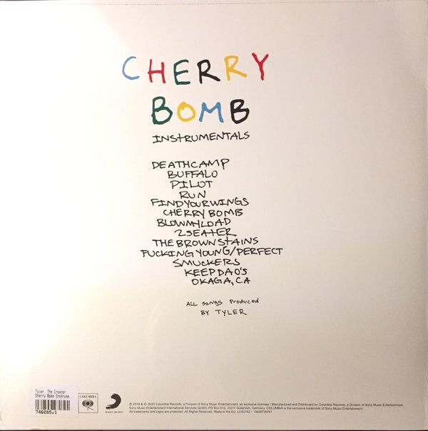 Tyler, The Creator ‎– Cherry Bomb Instrumentals LP